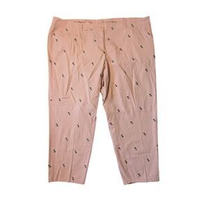 Talbots Pink Embroidered dog Weekend Chino Pants Women's Plus Size 20WP